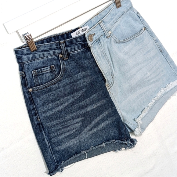 Blue Savvy | Two Tone | Denim Shorts | Boho Chic | Casual | Vacation | Beach - Picture 2 of 6